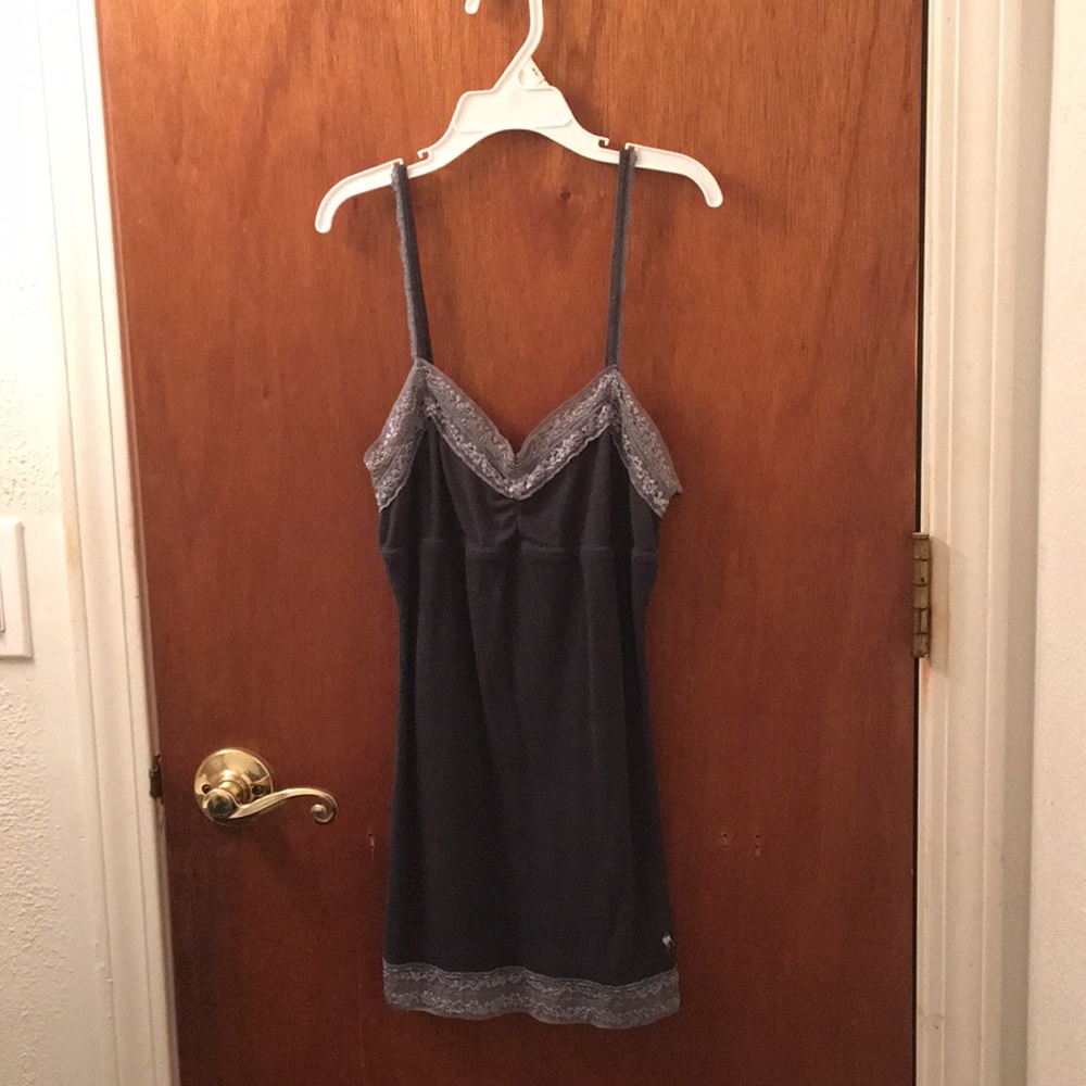 Dark and light gray camisole.